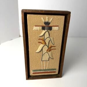 Larry Toledo Sand Art Sacred Corn Maiden Navajo‎ New Mexico Signed